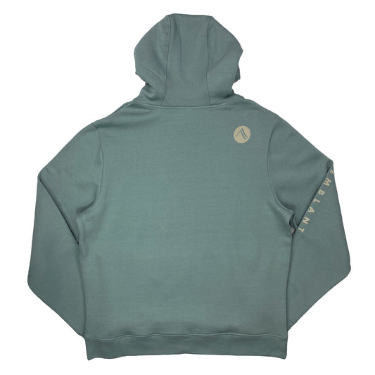 Sweat à capuchon logo montagne bleu adulte manches longues