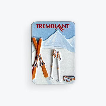 Aimant skis et pôles effet retro