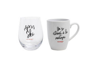 Ensemble verre à vin et tasse